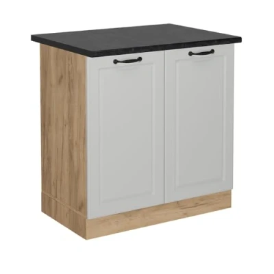 Afbeelding van Vicco Wastafelkast R Line, Wit Landhuis/Krachtige eik goud, 80 cm , WB Antraciet
