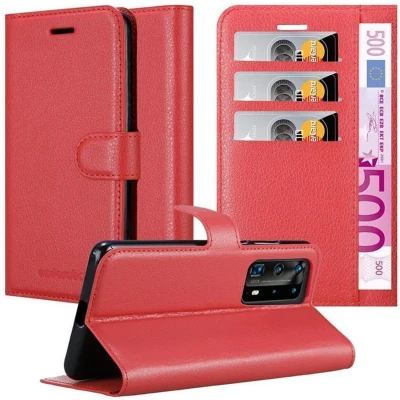 Afbeelding van Cadorabo Hoesje geschikt voor Huawei P40 PRO / PRO+ in KARMIJN ROOD Beschermhoes met magnetische sluiting, standfunctie en kaartvakje Book Case Cover Etui