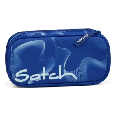 Afbeelding van satch Extra grote hardcase met scheidingswand, vak ritssluiting, driehoekige penhouder, venster voor schema&#039;s, levendig blauw