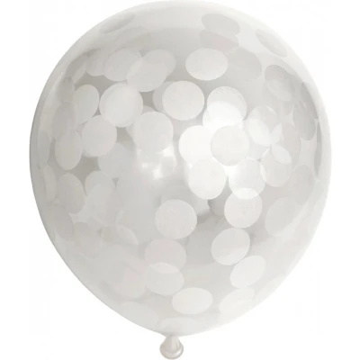 Afbeelding van Ballonnen met witte confetti 30cm 6 stuks
