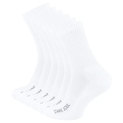 Afbeelding van STARK SOUL 6 paar crew sportsokken met zwarte badstof zool, wit
