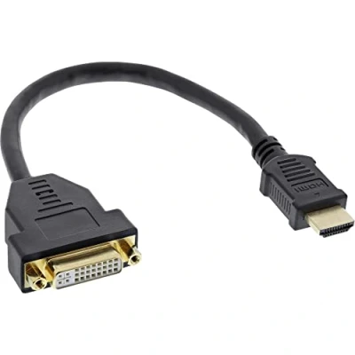 Afbeelding van InLine 17670I HDMI DVI stekker naar vrouwelijke adapterkabel 0,2 m