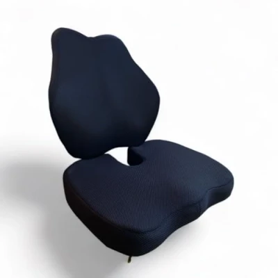 Afbeelding van Inphysio Set van 2 ergonomische kussens traagschuim, verlengd lendensteunkussen en U vormig kussen, comfortabele pasvorm, 45 x 41 10,5 cm/45 35 7 cm