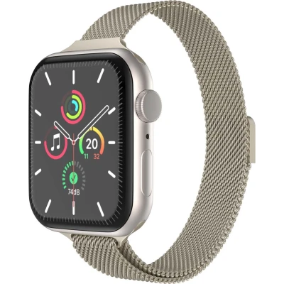 Afbeelding van imoshion Slim Milanees bandje geschikt voor Apple Watch Series 1 t/m 9 / SE (38 40 41 mm) 10 (42 Champagne