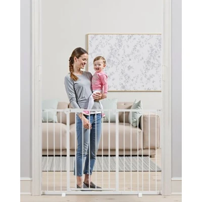 Image de VEVOR Barrière de Sécurité Extensible pour Chien LxH 65 121,9x91,4 cm Blanc