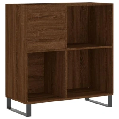 Afbeelding van Platenkast 84,5x38x89 cm bewerkt hout bruin eikenkleur