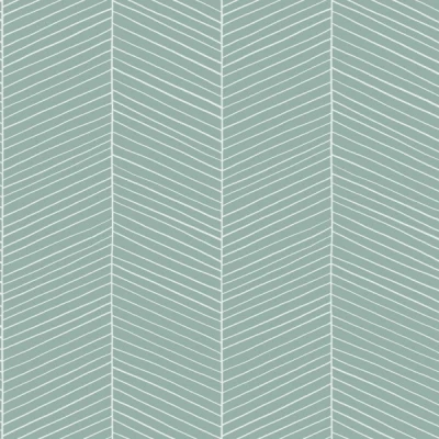 Afbeelding van ESTAhome behang visgraat motief vergrijsd mintgroen 139108 0,53 x 10,05 m