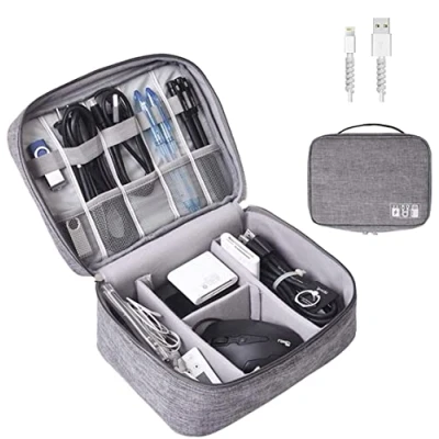 Afbeelding van Kabeltassen, kabelorganizer, kabeletui, elektronica, accessoires, organizer, tas, universele tas voor mobiele telefoon, oplaadkabel, powerbank, USB sticks, SD kaarten, kabeltassen