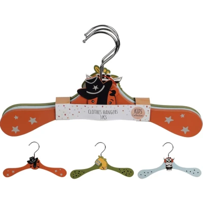 Afbeelding van Safari Kinderhanger Hout Kledinghanger 6 stuks