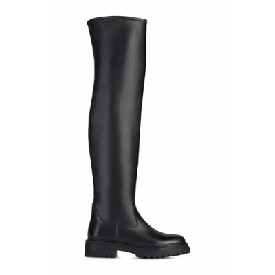 Afbeelding van Geox Overknee laarzen, Dames, Maat: 40, Schwarz Leer/ synthetisch