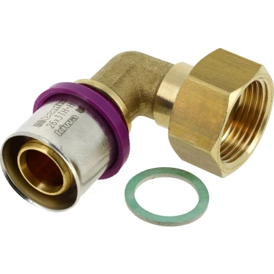 Afbeelding van BONFIX Alu pers messing 2 delige perskoppeling knie 26 x 3/4 met losse