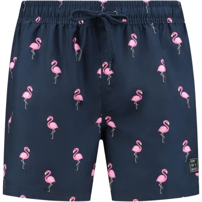 Afbeelding van Son of a Beach Flamingo Blue Jongens Zwembroek maat 122 128 Blauw