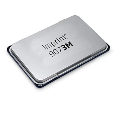 Afbeelding van Imprint 9073M handmatig stempelkussen voor dagelijkse behoeften thuis en op kantoor 1 zwart stempelkussen, robuust metalen deksel, inkt waterbasis, afmetingen 12,5 x 8 cm, ideaal
