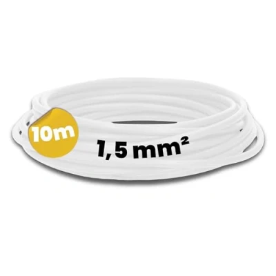 Afbeelding van Kalitec 10 meter H07V K 1,5 mm² witte bedradingskabel I kernkabel flexibel PVC enkeladerig meeraderig 1,5mm2 bedrading fijnaderig enkele kabel massief schakeldraad