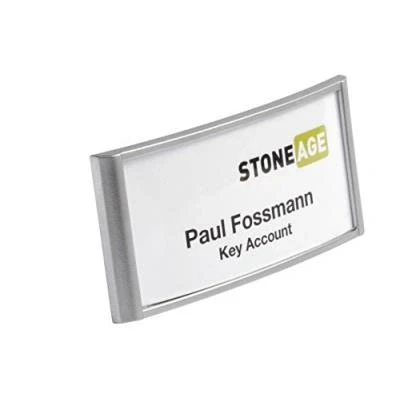 Image de Durable classic boite de 10 porte badges avec aimant 30 x 65 mm argent 854023
