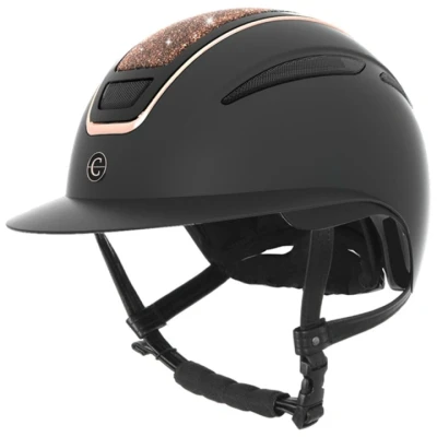 Afbeelding van Covalliero Paardrijcap Elite Polo Rose Gold Zwart