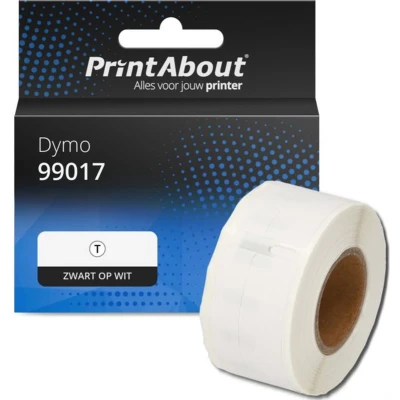 Afbeelding van Huismerk Dymo 99017 (S0722460) Etiket Zwart op wit (50 mm x 12 mm)