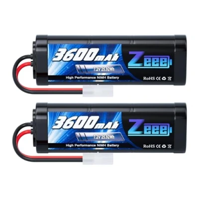 Afbeelding van Zeee RC accu 7,2 V 3600 mAh NiMH batterij voor auto vrachtwagen hobby (2 pakketten)