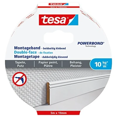 Afbeelding van tesa WALLPAPER 77743 00000 00 Montagetape Powerbond Wit (l x b) 5 m 19 mm 1 stuk(s)