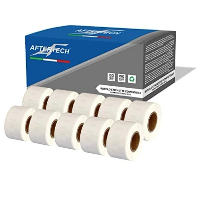 Afbeelding van Aftertech 10 x 99010 28 89 mm plakband rollen compatibel (130 etiketten/rol = 1300 in totaal) voor Dymo LabelWriter S0722370