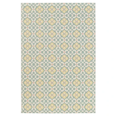 Afbeelding van Buitenkleed Bubbly Tulip Turquoise/geel 200x290 Cm
