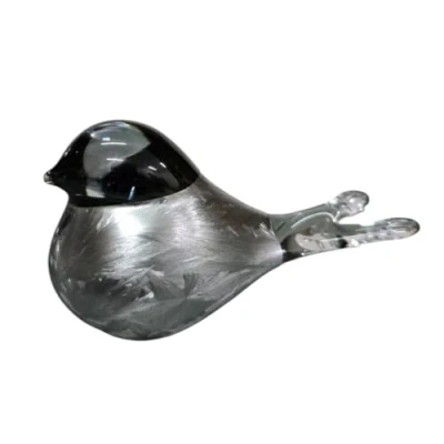 Afbeelding van Mini Urn, Vogel Glas Zilver Frost 50ml