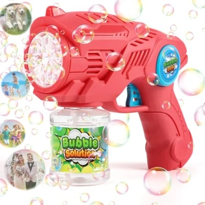 Afbeelding van ZWOOS Elektrisch bellenblaaspistool voor kinderen met 110 ml bellenblaasoplossing, navulbaar verjaardag, roze