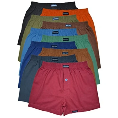 Afbeelding van MioRalini Set van 10 boxershorts voor heren, losse pasvorm, zacht materiaal, klassiek design, Met kleurrijk inzetstuk