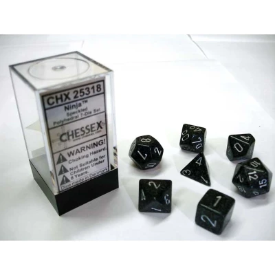 Afbeelding van Polydice 7 Dobbelstenenset Ninja Speckled