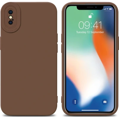 Afbeelding van Cadorabo Hoesje geschikt voor Apple iPhone XS MAX in Fluid BRUIN Beschermhoes gemaakt van flexibel TPU silicone Cover Case