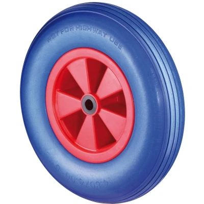 Afbeelding van Wiel Polyurethaan Lekvrij 400X100Mm Blauw Kunststof