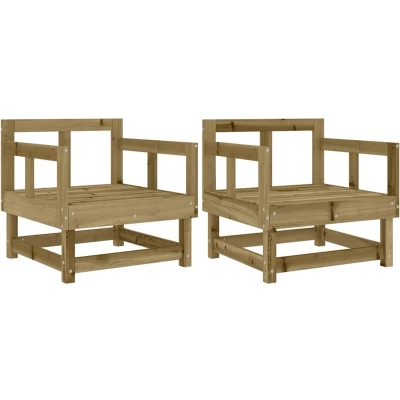Afbeelding van Tuinstoelen 2 st gempregneerd hout