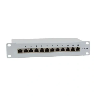Image de LogiLink Panneau de brassage 10&#039; cat. 6A, 12 ports, gris