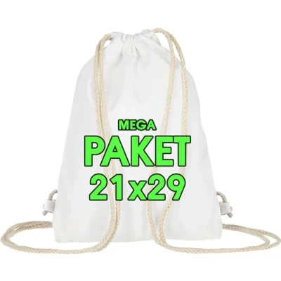 Afbeelding van ELES VIDA Katoenen tas voor kinderen, 21 x 29 cm, kleine sporttas, rugzak, stoffen tas, jute Oeko Tex® gecertificeerde