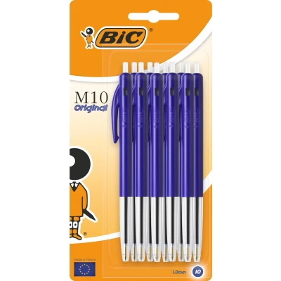 Afbeelding van Balpen Bic M10 medium blauw blister à 10 stuks
