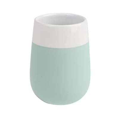 Afbeelding van WENKO Malta beker mint/wit keramiek tandenborstelhouder voor tandenborstel en tandpasta, keramiek, 8 x 11 cm, mintgroen
