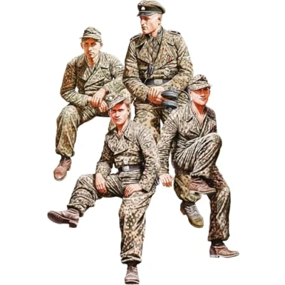 Afbeelding van 1:35 MiniArt 53015 Duitse Soldaten WWII Panzermanschappen Frankrijk 1944 4 Figuren Plastic Modelbouwpakket