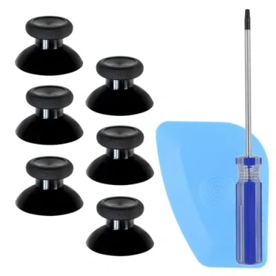 Afbeelding van OnlyTech Lot de 6 Joysticks remplacement pour Xbox One et Serie X/S Manette Elite Noir Avec Outils