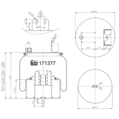 Afbeelding van FEBI BILSTEIN 171377 Veerbalg, luchtvering