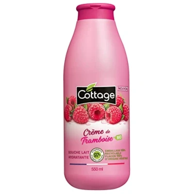 Afbeelding van Cottage Hydraterende melkdouchegel biologische frambozencrème 97% ingrediënten van natuurlijke oorsprong fles 100% plantaardige gemaakt in Frankrijk 550 ml