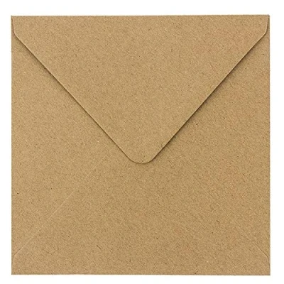 Afbeelding van Kraftpapier enveloppen, 100 stuks, hoge kwaliteit: 110 g/m² enveloppen voor wenskaarten, uitnodigingen, verjaardagskaarten (DIN lang 17 x cm)
