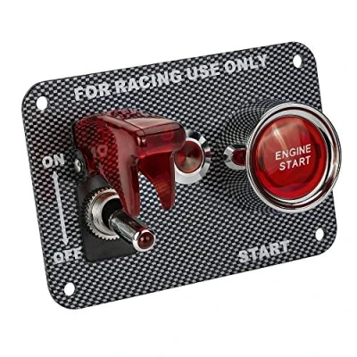 Afbeelding van Jtron 12 V 20 A auto schakelpaneel voor snelstop racespot + 50 ontstekingsknop met controlelampje (rood)