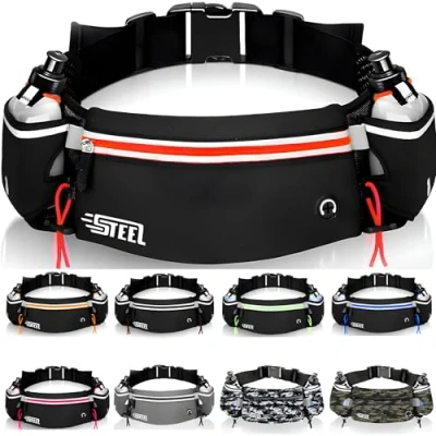 Afbeelding van Hardloopriem, sportheuptas met zachte drinkfles, flessenhouder, waterdicht, voor heren en dames, smartphone, iPhone, Samsung Galaxy, comfortabel, joggen, Rood, hardloopriem