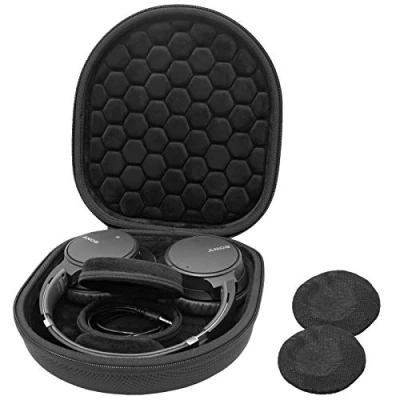 Afbeelding van ProCase beschermhoes voor Sony koptelefoon WH CH710N, 1000XM4, 1000XM3, XB900N, van hard EVA kunststof, met 2 oordopjes
