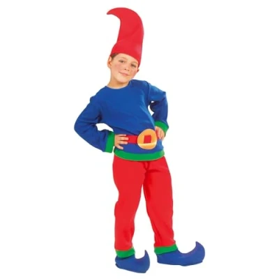 Afbeelding van Widmann Dwerg &amp; Kabouter Kostuum Stoute David Kind Jongen Blauw, Rood Maat 110 Carnavalskleding Verkleedkleding