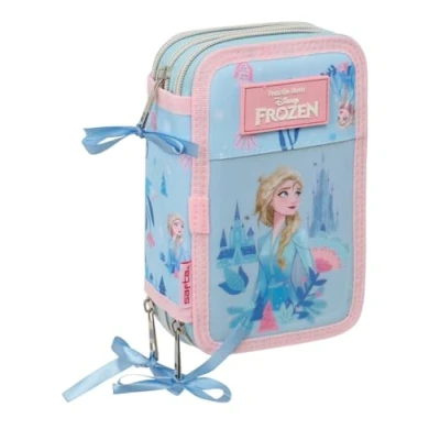 Afbeelding van Schooletui met Accessoires Frozen Ice magic Licht Blauw 12,5 x 19,5 5,5 cm 37 Onderdelen