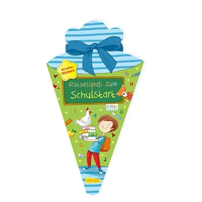 Afbeelding van Schlau für die Schule: Rätselspaß zum Schulstart mit Stickern (Schultüte 2023 blau)