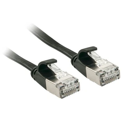Image de Lindy Cordon de raccordement RJ 45 (M) pour 3 m U / FTP (Paire torsadée blindée) CAT 6a moulé sans crochet plat noir