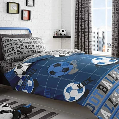 Afbeelding van Bedlam Footbal Easy Care Dekbedovertrekset, Polykatoen, Blauw, Dubbel