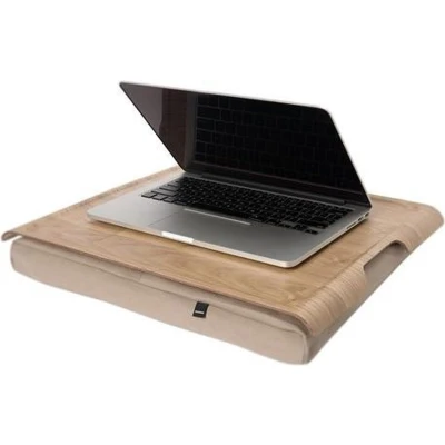 Afbeelding van Bosign Laptray/schoottafel Nature en Camel houten bovenblad 46 x 38 6,5 cm